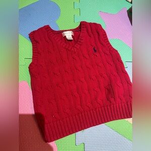 Ralph Lauren Crimson Knit Sweater Vest
